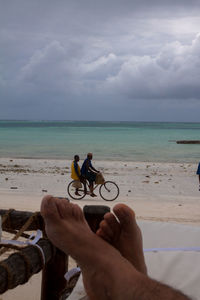 People sitting on beach