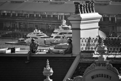 View of statue in city