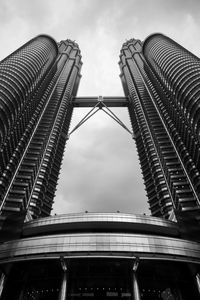 Low angle view of modern building against sky