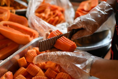 Close-up of preparing food