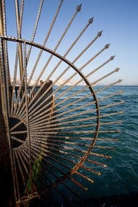 Close-up of sea against clear sky