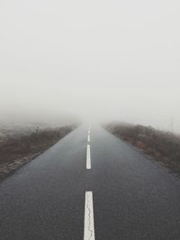 View of road on foggy day