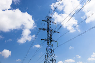 High voltage pole or high voltage electricity tower and transmission power lines