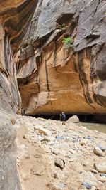 Low angle view of rock formations