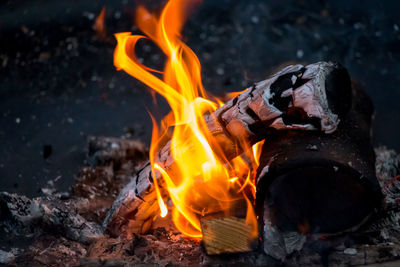 Close-up of bonfire