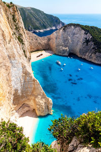 Scenic view of sea and rocks