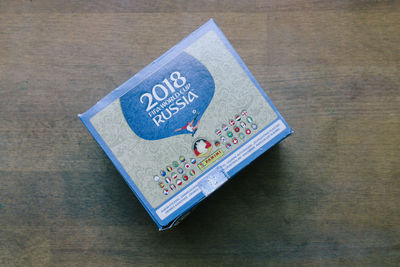 High angle view of text on paper