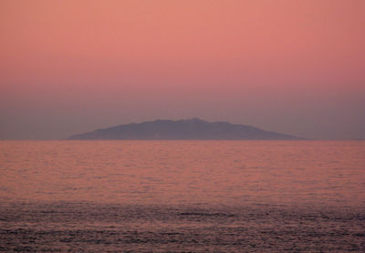 Scenic view of sea at sunset