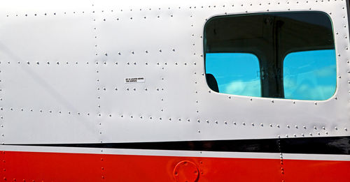 Close-up of airplane window