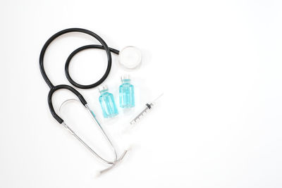 Close-up of objects over white background