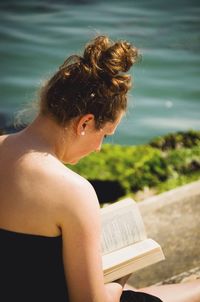 Close-up of woman in water