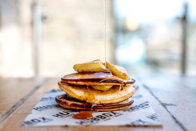 Close-up of food on table