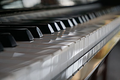 Close-up of piano keys