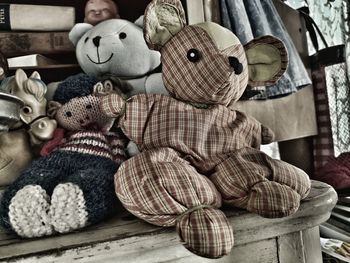 Stuffed toy on table