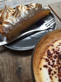 Close-up of drink in plate on table