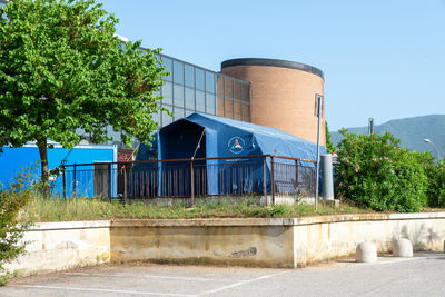 Low angle view of building against sky