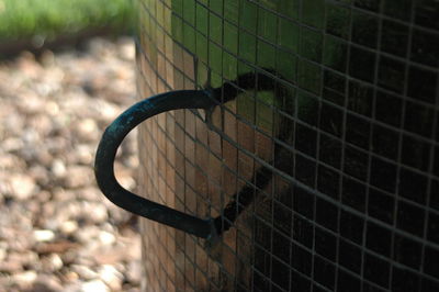 Close-up of object on brick wall