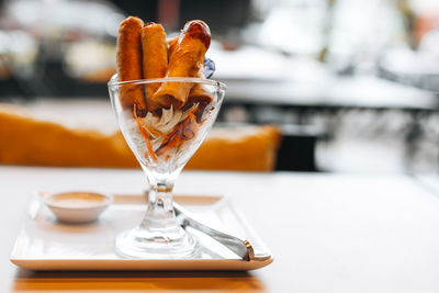 Deep fried spring rolls. traditional thai cuisine