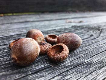 Close-up of nuts on table