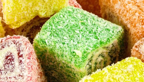 High angle view of cake