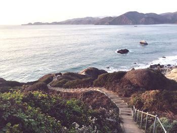 High angle view of sea against sky