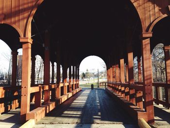 Empty wooden bridge