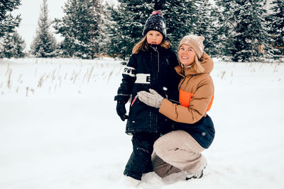 Family fun snowy season lifestyle outdoors 