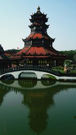 Reflection of temple in lake