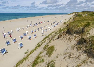 Beach scenery at sylt, part of the north frisian islands in germany