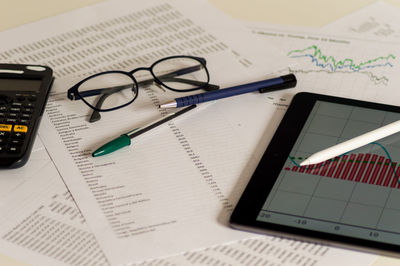 Close-up of books on table