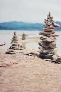 Stack of stones on beach