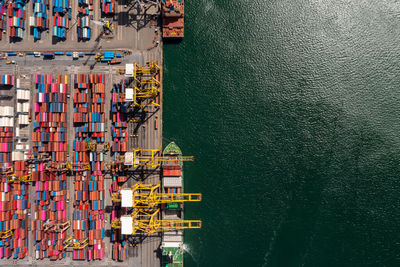 High angle view of pier on sea