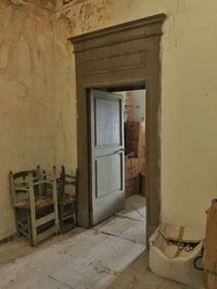 Closed door of old building