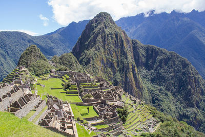 Landscape view of machu picchu in peru. south america famous world herritage of world.