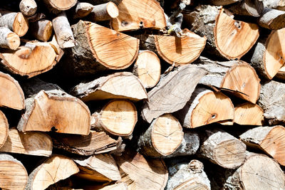 Full frame shot of firewood