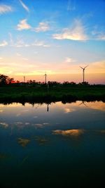 Scenic view of sea at sunset