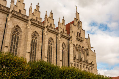 Low angle view of historical building against sky