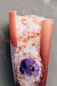 Close-up of ice cream in glass on table