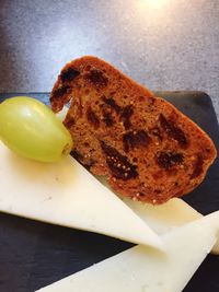 Close-up of bread in plate