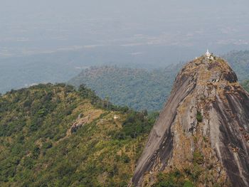 High angle view of panoramic shot of land against sky