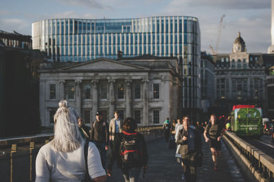 Group of people in front of building