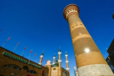 The grand bazaar in urumqi, xinjiang, china, with its magnificent towering buildings