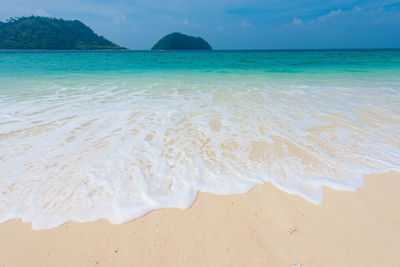 Scenic view of beach against sky