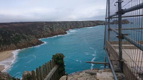 High angle view of sea against sky