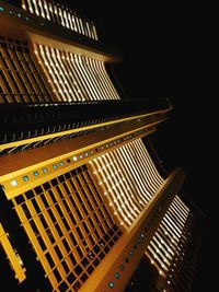 Low angle view of illuminated roof