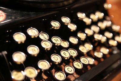 Close-up of typewriter, keys, typewriter keys.  