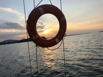 View of sea against sky during sunset