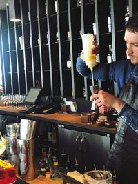 Man working at restaurant