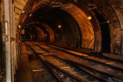 Illuminated railroad tracks