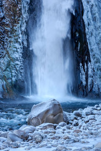 Scenic view of waterfall